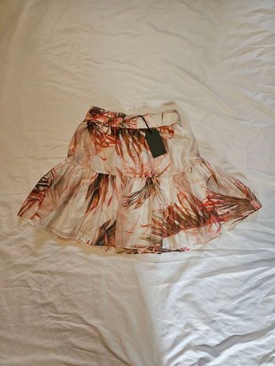 All Saints Pink Floral Organza Skirt