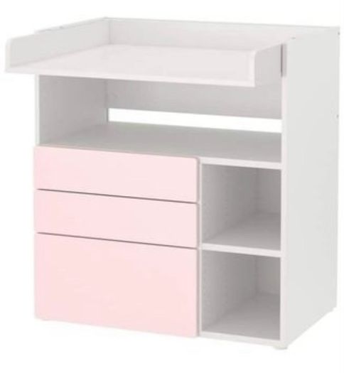 IKEA STUVA / FRITIDS Pink Cot/Toddler Bed + Changing Table/Desk