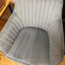 Grey Velvet Accent Swivel Chair with Gold Legs Image 9
