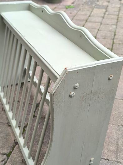Beautiful Sage Green Wall-Mounted Plate Rack & Shelf