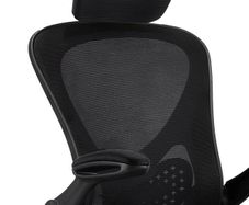 Adjustable headrest office chair, high-back ergonomic computer swivel seat with lumbar support, height adjustment, 360 rotation, tilt function, and 90 flip-up armrests for home office