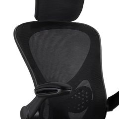 Adjustable headrest office chair, high-back ergonomic computer swivel seat with lumbar support, height adjustment, 360 rotation, tilt function, and 90 flip-up armrests for home office