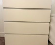 White Chest of Drawers 4 Drawers