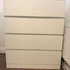 White Chest of Drawers 4 Drawers