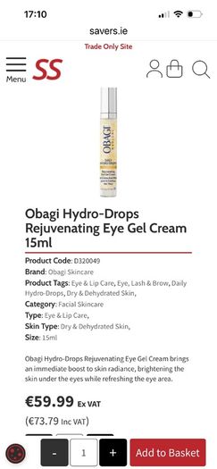 OBAGI Medical Daily Hydro Drops Rejuvenating Eye Gel Cream 15ml