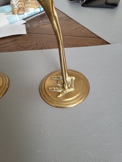 Antique stork ornaments brass