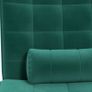 Accent Chair with Footstool Set, Tufted Upholstered Armless Lounge Chair with Pillow and Steel Legs for Living Room, Bedroom, Green Image 8