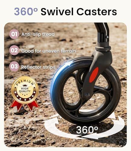 Rollator Walker with Seat and Wheels for Elderly, 4 Wheels Rollators for Seniors and Disabled