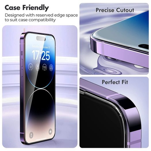 For iPhone 14 Pro Tempered Glass Screen Protector Saver Cover Case Friendly New - FHT29IPTG