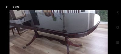 Mahogany Dining room table with 4 chairs and 2 carvers