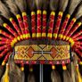 Large handmade Indian headdress on custom stand Image 4
