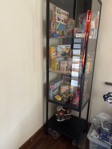Vitrine Display Cabinet, Anthracite, 42x37x155 cm