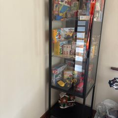 Vitrine Display Cabinet, Anthracite, 42x37x155 cm