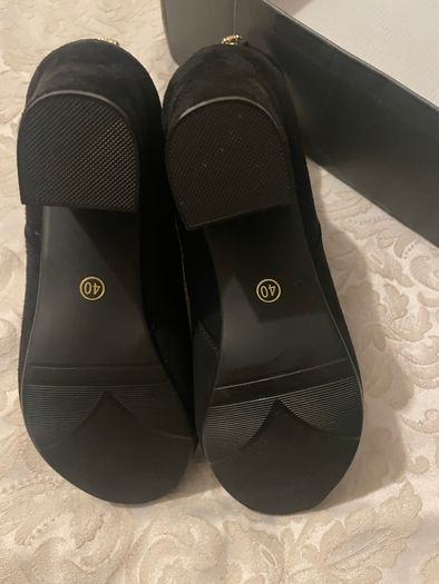 Black Ankle Boots- Size 40 - 7cm Heel - Side Zip