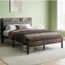Double Bed Frames with Wooden Storage Headboard Image 8