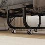 Folding single bed 200 x 80 cm with mattress, portable folding guest bed on casters, steel frame, white Image 4
