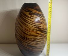 Brown and Beige thick Glass vase
