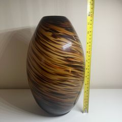 Brown and Beige thick Glass vase