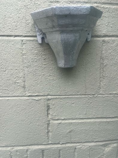3 water hoppers converted to plant holders. With drainage