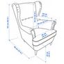 IKEA STRANDMON Wing Chair and footstool - Nordvalla dark grey Image 3