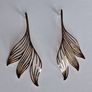 Gold Wavy Sculpted Fluid Leaf Earrings Image 2