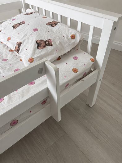 Wooden frame single bed plus mattress