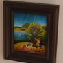 Folk Art Original Naive Vintage Art Reverse Glass Image 2