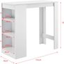 Home Bar Table with Storage Shelves Modern Breakfast Bar & Drinks Station Image 10