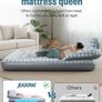 Blow Up Mattress King Size Inflatable Mattress with Headboard, 3 Mins Fast Inflation Air Bed, Air Mattress Double Blow Up Bed with Flocked Surface for Camping, Guest, Festivals, 203x152x23cm Image 2