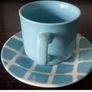 John Tams Vintage 1960's Cups, Checked Saucers and Side Plates ( 6 pieces altogether) Image 5