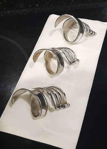 3 Twisted Silver Toned Napkin Forks