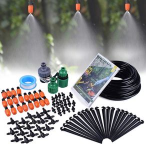 Irrigation System Greenhouse Watering Systems 1/4 INCH 50FT DIY Auto Drip Irrigation Kit Garden Accessories Automatic Irrigation Equipment for Plants/Lawn