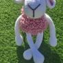 Handmade Crochet Lamb Plushie - Pink & White, 23cm Image 5