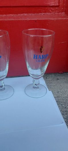 3 x Harp vintage stemmed glasses ,good condition,,50 euros posted ,,or if buyer collects I knock of 10 euros, sold as is ,,harp symbols abit faded ,see pictures for condition, sold as seen.