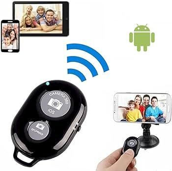 Bluetooth Selfie Shutter Video Shutter Remote Controls Wireless Remote Control Button Self-Timer Long Distance Remote Controller for Click Selfies Bluetooth Photo Clicker Video Shutter