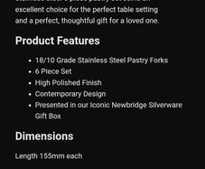 Newbridge pastry fork set