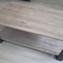 Grey Wood Coffee Table with Lower Shelf Image 2