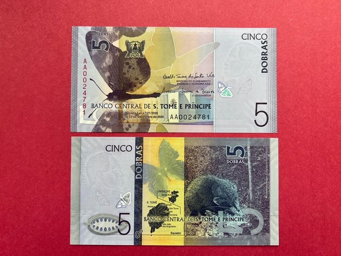 St Thomas & Prince. 5 Dobras. 2020  Pick 76a   ( Uncirculated )