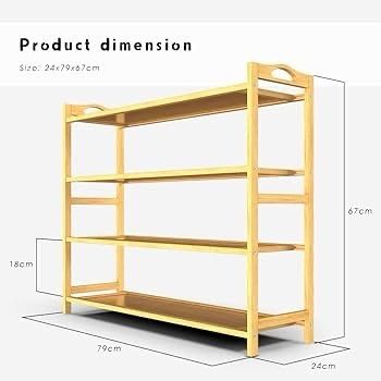 NEW SALE | Shoe Rack, 4 Tier Bamboo Shoe Racks Storage Organizer