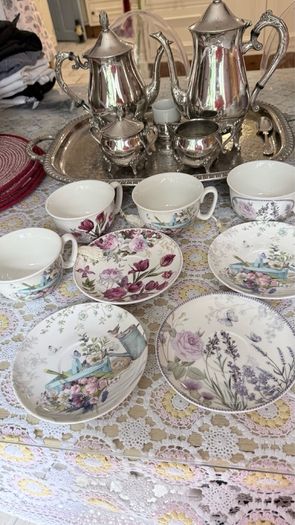Four Cups and Saucers