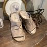 Lofina taupe leather ruched sliders eu 40 Image 2