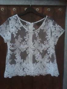 Ladies Lace Top, Size 14, White