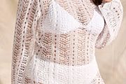 crochet beach mini dress