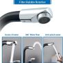 Black Kitchen Mixer Tap Dual Lever with 360 Degree Aerator, Swivel Kitchen Bridge Taps 2 Hole Sink Monobloc Faucet, 180mm Centres Deck Mounted with G1/2 Hose UK Standard Fittings MULTIPLE COLOURS AVAILABLE (FREE POSTAGE) Image 3
