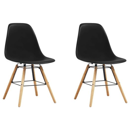 3 Piece Dining Set Plastic Black