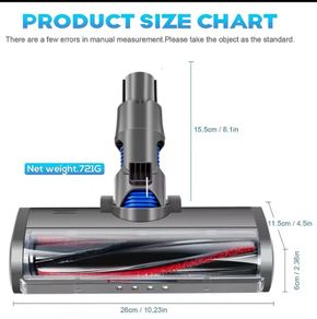 V6 Electric Roller Brush Motorized Turbo Compatible with Dyson V6 DC58 DC59 DC61 DC62 Quick Release with Bristle Roller for Carpet