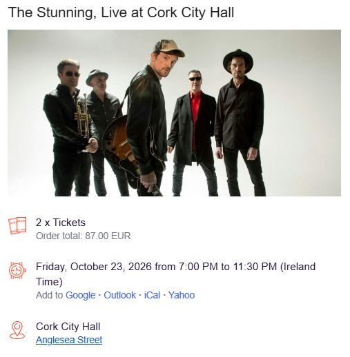 The Stunning Live in Cork Tickets