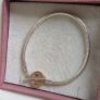 Pandora Moments Two-tone Logo 14k rose gold T-Bar snake chain bracelet  with circular logo toggle clasp size (18.5cm) Image 4