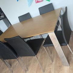 extendable kitchen table and 6 chairs