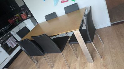 extendable kitchen table and 6 chairs